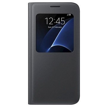 Samsung Galaxy S7 S-View Läppäkotelo EF-CG930PBÂ - Musta