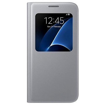 Samsung Galaxy S7 S-View Läppäkotelo EF-CG930PS Hopea