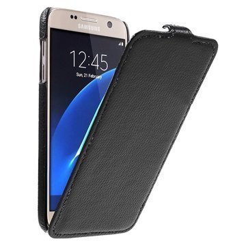 Samsung Galaxy S7 Slim Vertical Läppäkotelo Musta