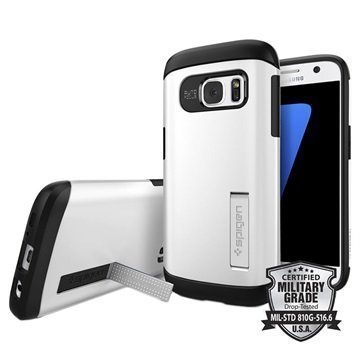 Samsung Galaxy S7 Spigen Slim Armor Suojakuori Himmeänkiiltävä Valkoinen