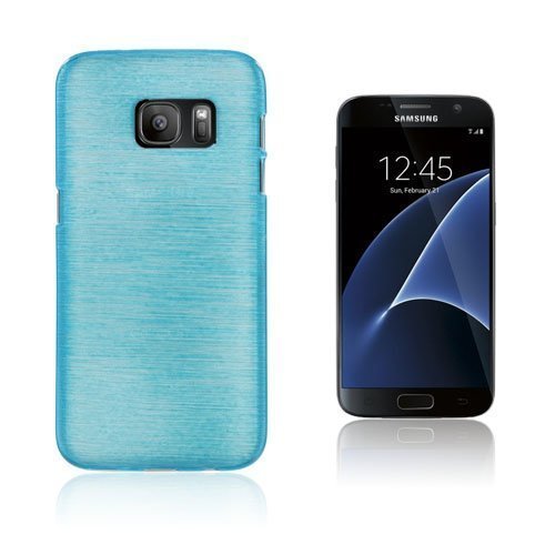 Samsung Galaxy S7 Tpu Kuori Jossa Kiiltävä Ulkopinta Ja Harjattu Sisäpinta Sininen
