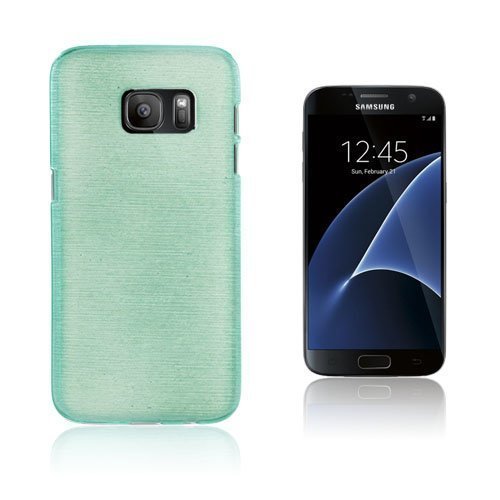 Samsung Galaxy S7 Tpu Kuori Jossa Kiiltävä Ulkopinta Ja Harjattu Sisäpinta Syaani