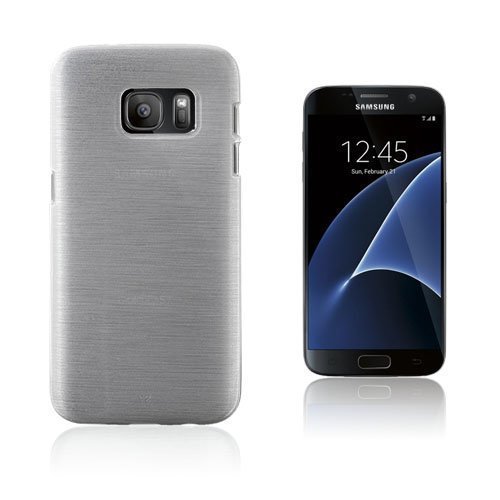 Samsung Galaxy S7 Tpu Kuori Jossa Kiiltävä Ulkopinta Ja Harjattu Sisäpinta Valkoinen