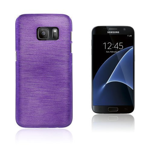 Samsung Galaxy S7 Tpu Kuori Jossa Kiiltävä Ulkopinta Ja Harjattu Sisäpinta Violetti