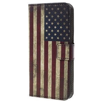 Samsung Galaxy S7 Tyylikäs Lompakkokotelo Vintage American Flag
