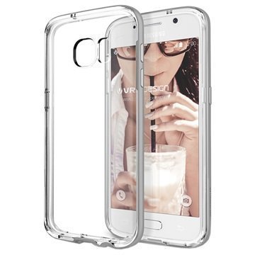 Samsung Galaxy S7 VRS Design Crystal Bumper -Sarjan Kotelo Vaalea Hopea