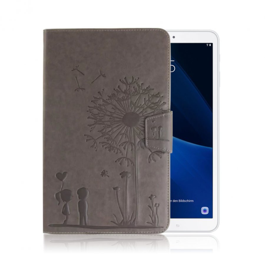 Samsung Galaxy Tab A 10.1 2016 Nahkakotelo Korttitaskuilla Harmaa