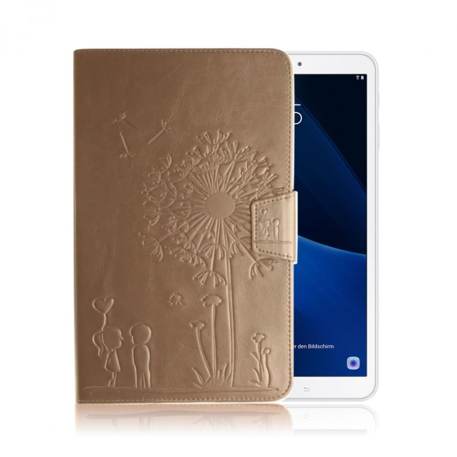 Samsung Galaxy Tab A 10.1 2016 Nahkakotelo Korttitaskuilla Kulta