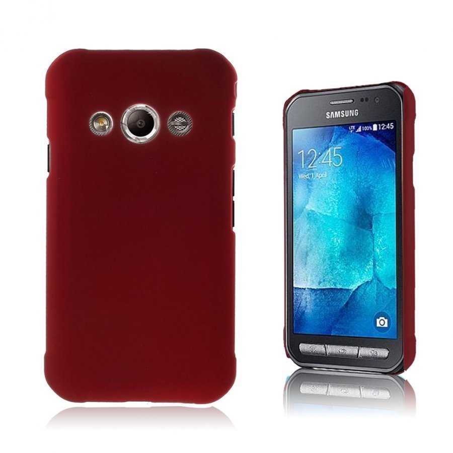 Samsung Galaxy Xcover 3 Kumipäällystetty Takakuori Punainen