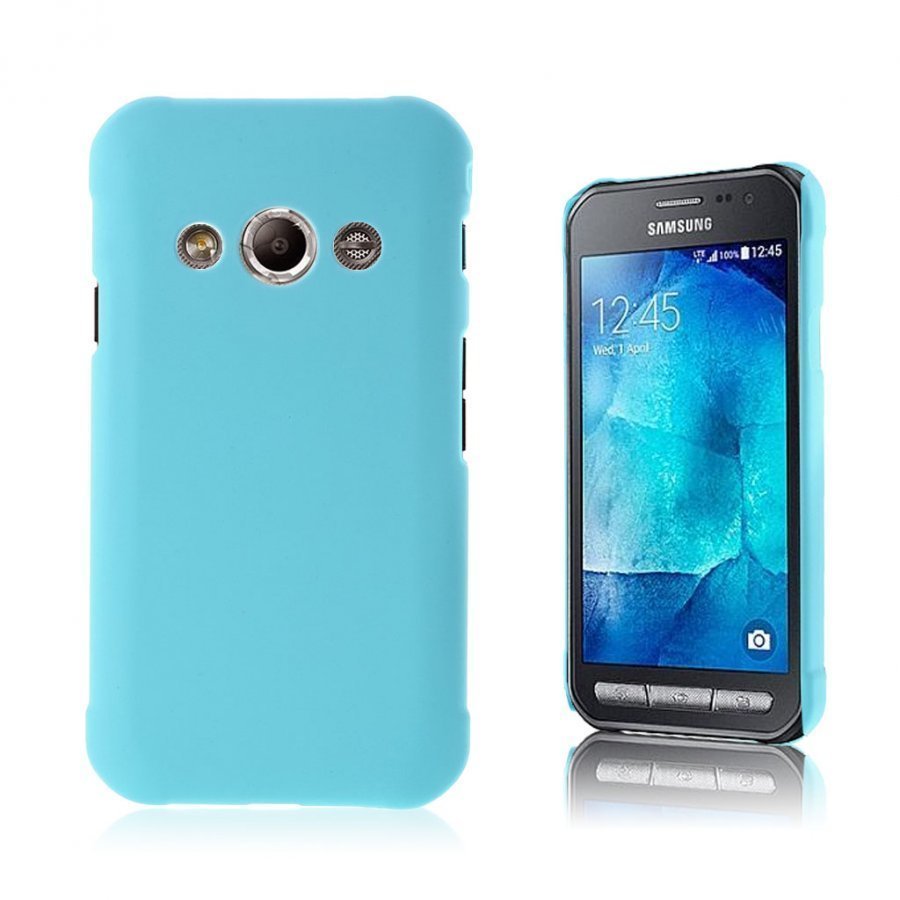 Samsung Galaxy Xcover 3 Kumipäällystetty Takakuori Vaaleansininen