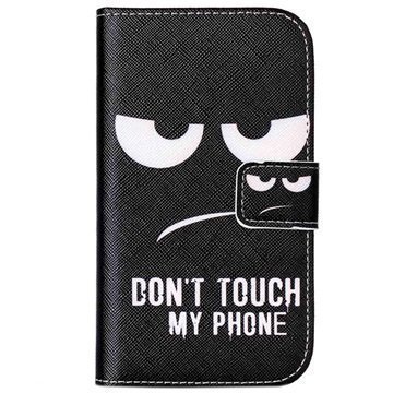 Samsung Galaxy Xcover 3 Lompakkokotelo Don't Touch My Phone
