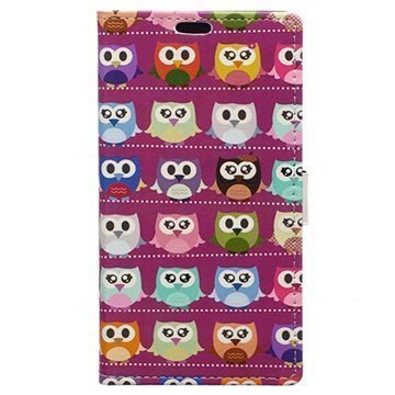 Samsung Galaxy Xcover 3 Lompakkokotelo Pikku Pöllöt / Kuuma Pinkki