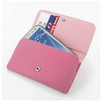 Samsung I9300 Galaxy S3 PDair Wallet Nahkakotelo Vaaleanpunainen