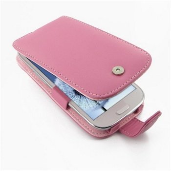 Samsung I9305 Galaxy S3 PDair Leather Case 3JSSLTF41 Vaaleanpunainen