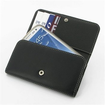 Samsung I9305 Galaxy S3 PDair Wallet Nahkakotelo Musta