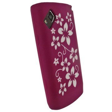 Samsung Wave 2 S8530 iGadgitz Flowers Silicone Case Pink / White