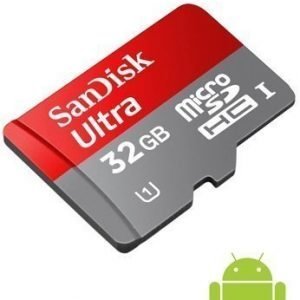 SanDisk Android Ultra microSDHC 32GB UHS-1 card + SD Adapter + Memory Zone Android App Class 10