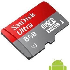 SanDisk Android Ultra microSDHC 8GB UHS-1 card + SD Adapter + Memory Zone Android App Class 10