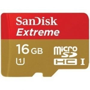 SanDisk Mobile Extreme microSDHC 16GB Card + SD Adapter + Rescue Pro Deluxe 80MB/s Class 10