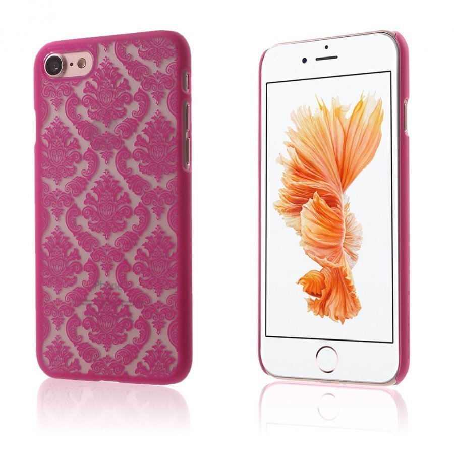 Sandemose Iphone 7 Damask Kukka Kuvioinen Kuori Kuuma Pinkki