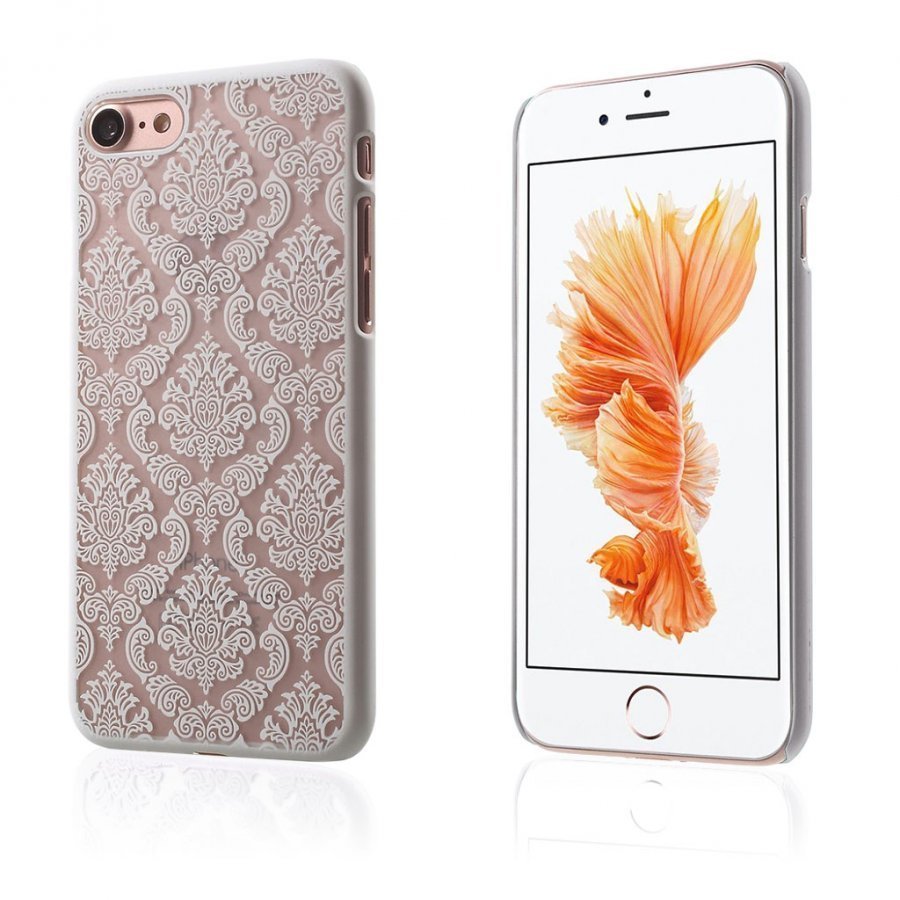 Sandemose Iphone 7 Damask Kukka Kuvioinen Kuori Valkoinen