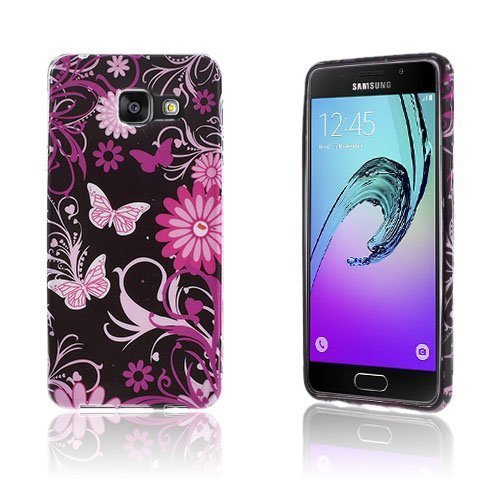 Sandemose Samsung Galaxy A3 2016 Silikonikuori Kukka Perhonen