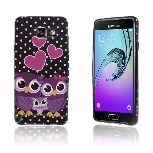 Sandemose Samsung Galaxy A3 2016 Silikonikuori Rakastava Pöllö Perhe