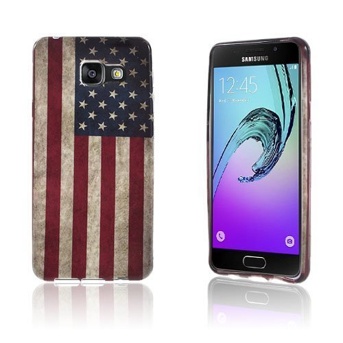 Sandemose Samsung Galaxy A3 2016 Silikonikuori Vanhanaikainen Amerikan Lippu