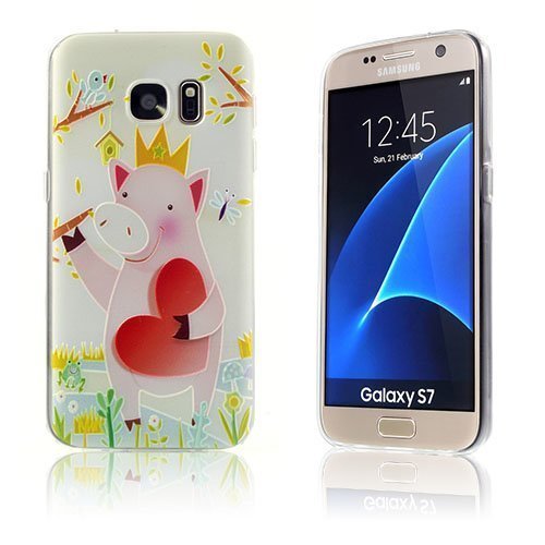 Sandemose Samsung Galaxy S7 Silikonikuori Ihana Pinkki Possu