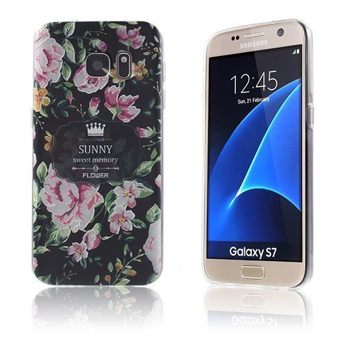 Sandemose Samsung Galaxy S7 Silikonikuori Kauniita Kukkia