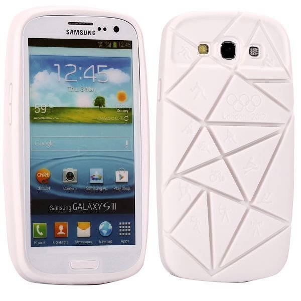 Scattered Valkoinen Samsung Galaxy S3 Silikonikuori