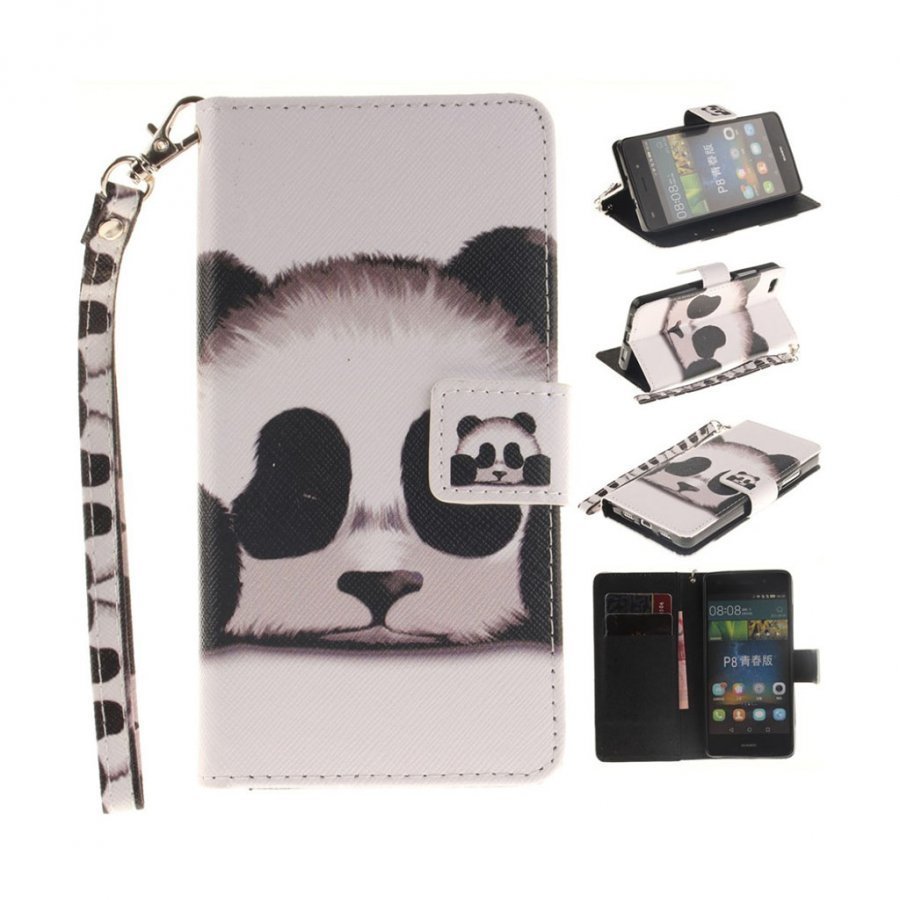 Scherfig Huawei P8 Lite Nahkakotelo Lompakko Panda