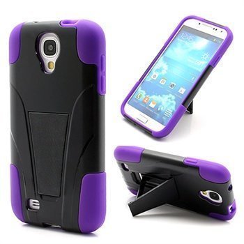 Seisontatuki Combo Kotelo Samsung Galaxy S4 I9500 I9505 I9502 Musta / Violetti