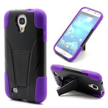 Seisontatuki Combo Kotelo Samsung Galaxy S4 I9500 I9505 I9502 Musta / Violetti