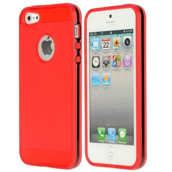 Semiläpikuultava Cutout Punainen Iphone 5 Silikonikuori