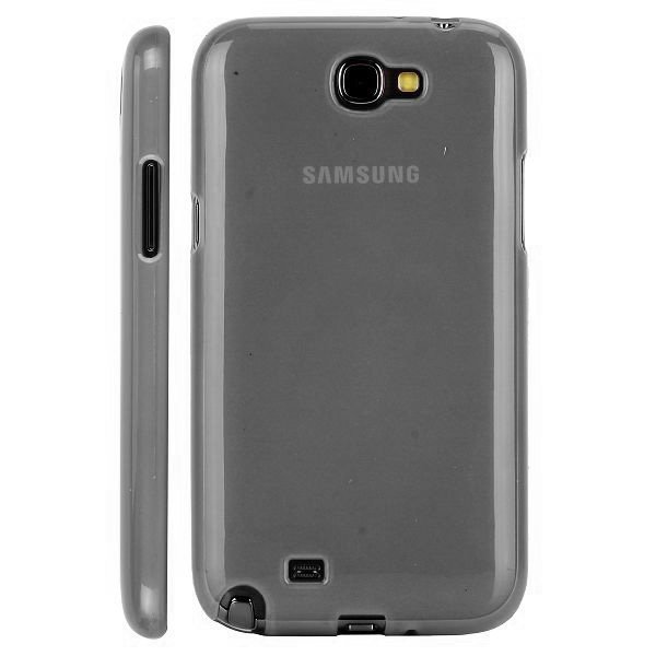 Semiläpikuultava Shell Harmaa Samsung Galaxy Note 2 Silikonikuori