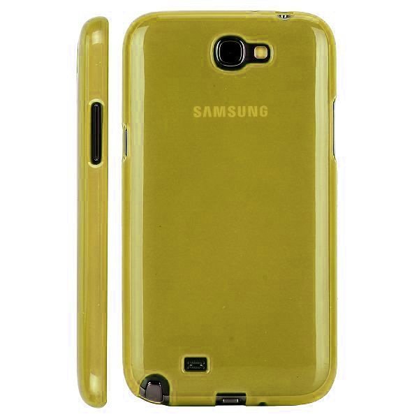 Semiläpikuultava Shell Keltainen Samsung Galaxy Note 2 Silikonikuori