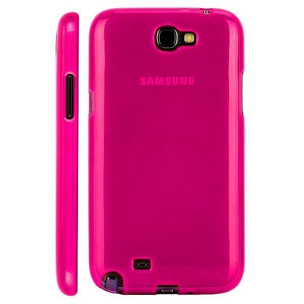 Semiläpikuultava Shell Kuuma Pinkki Samsung Galaxy Note 2 Suojakuori