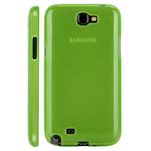 Semiläpikuultava Shell Vihreä Samsung Galaxy Note 2 Silikonikuori