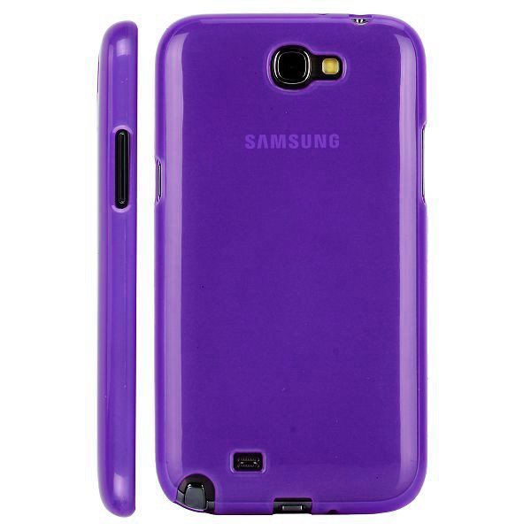 Semiläpikuultava Shell Violetti Samsung Galaxy Note 2 Silikonikuori
