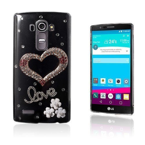 Shine Lg G4 Nahkakotelo Korttitaskuilla Pearl Hollow Hertta