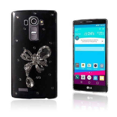 Shine Lg G4 Nahkakotelo Korttitaskuilla Pearl Perhonen