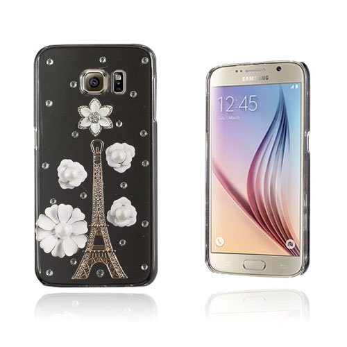 Shine Samsung Galaxy S6 Nahkakotelo Korttitaskuilla 3d Pearl Eiffel Torni