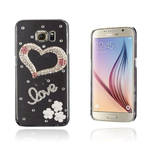 Shine Samsung Galaxy S6 Nahkakotelo Korttitaskuilla 3d Pearl Hertta