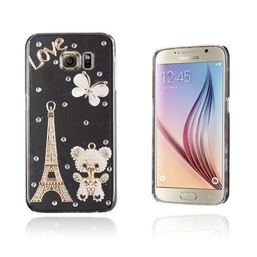 Shine Samsung Galaxy S6 Nahkakotelo Korttitaskuilla 3d Pearl Karhu