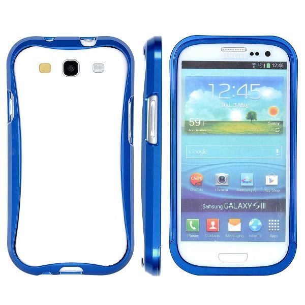Siii Alumiininen Bumper Sininen Samsung Galaxy S3 Alumiininen Suojakehys