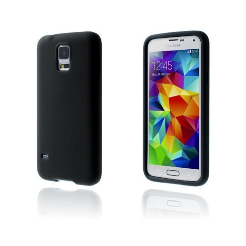 Silicone Musta Samsung Galaxy S5 Suojakuori
