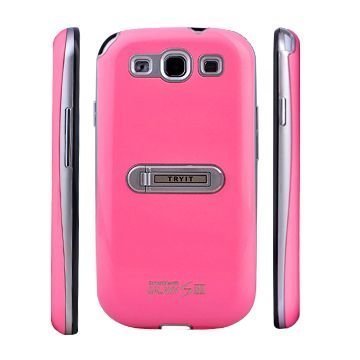 Slimcase Standillinen Pinkki Samsung Galaxy S3 Suojakuori
