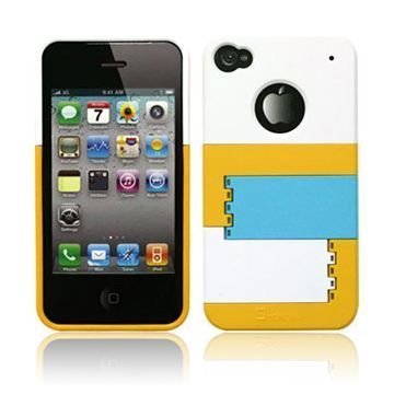 Smart Suojakuori Säädettävä Standi Valkoinen Keltainen Iphone 4 / 4s Suojakuori