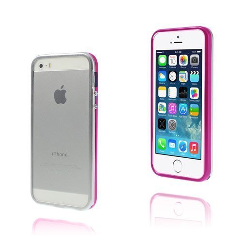 Snap Kuuma Pinkki / Hopea Iphone 5 / 5s Alumiini Kehys